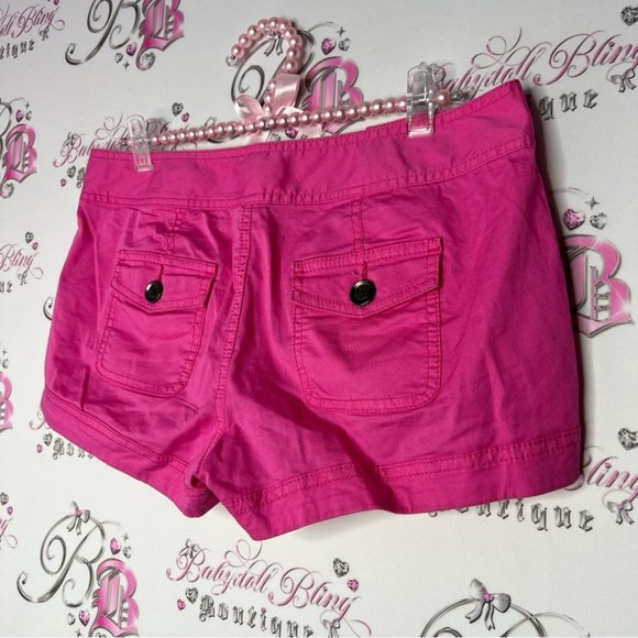 Express shorts cargo button up bright pink pockets on the back cute y2k 2000s - Picture 4 of 6
